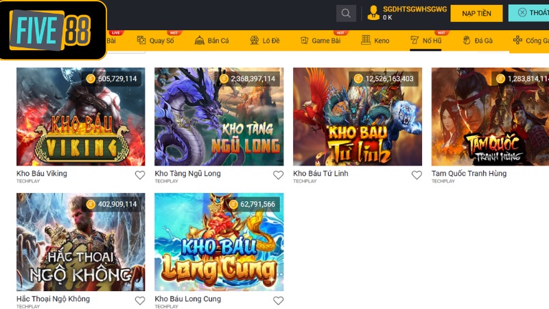 Kho Báu Tứ Linh Five88 - Chơi Game Hay, Rinh Tiền Thưởng Lớn Các bước vào game Kho Báu Tứ Linh Five88