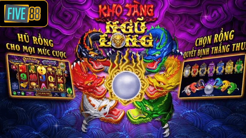 Kho Tàng Ngũ Long Five88 - Sân Chơi Quay Hũ Hàng Đầu Giới thiệu siêu phẩm nổ hũ Kho Tàng Ngũ Long Five88