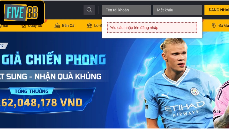 Hình ảnh hướng dẫn đăng nhập Five88