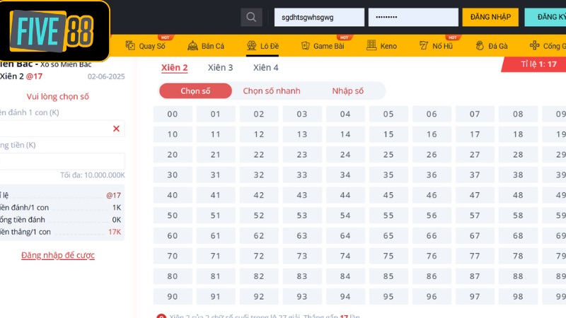 Lô Đề 3 Miền Five88 - Tận Hưởng Không Gian Chơi Lô Cơ Hội Trúng Lớn Những hình thức chơi có trong lô đề 3 miền Five88